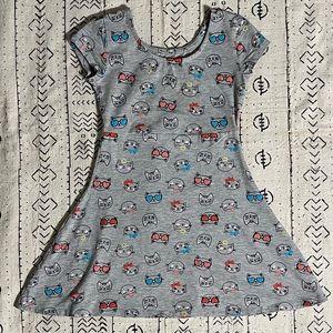 Basic Editions Gray Kitty Kids Dress